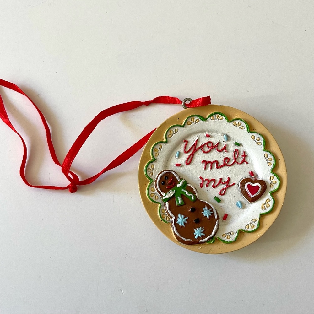 Vintage You Melt My Heart Cookie Plate Christmas Ornament